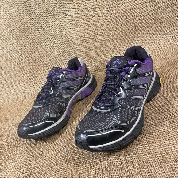 Abeo Running Shoes Raelon Aero Black Purple  Size 9.5 M - Picture 1 of 10